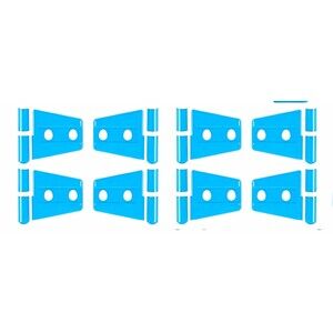 8pc Light Blue Door Hinge Cover Trim Kit For 2007-2017 Jeep Wrangler JK JKU 4DR